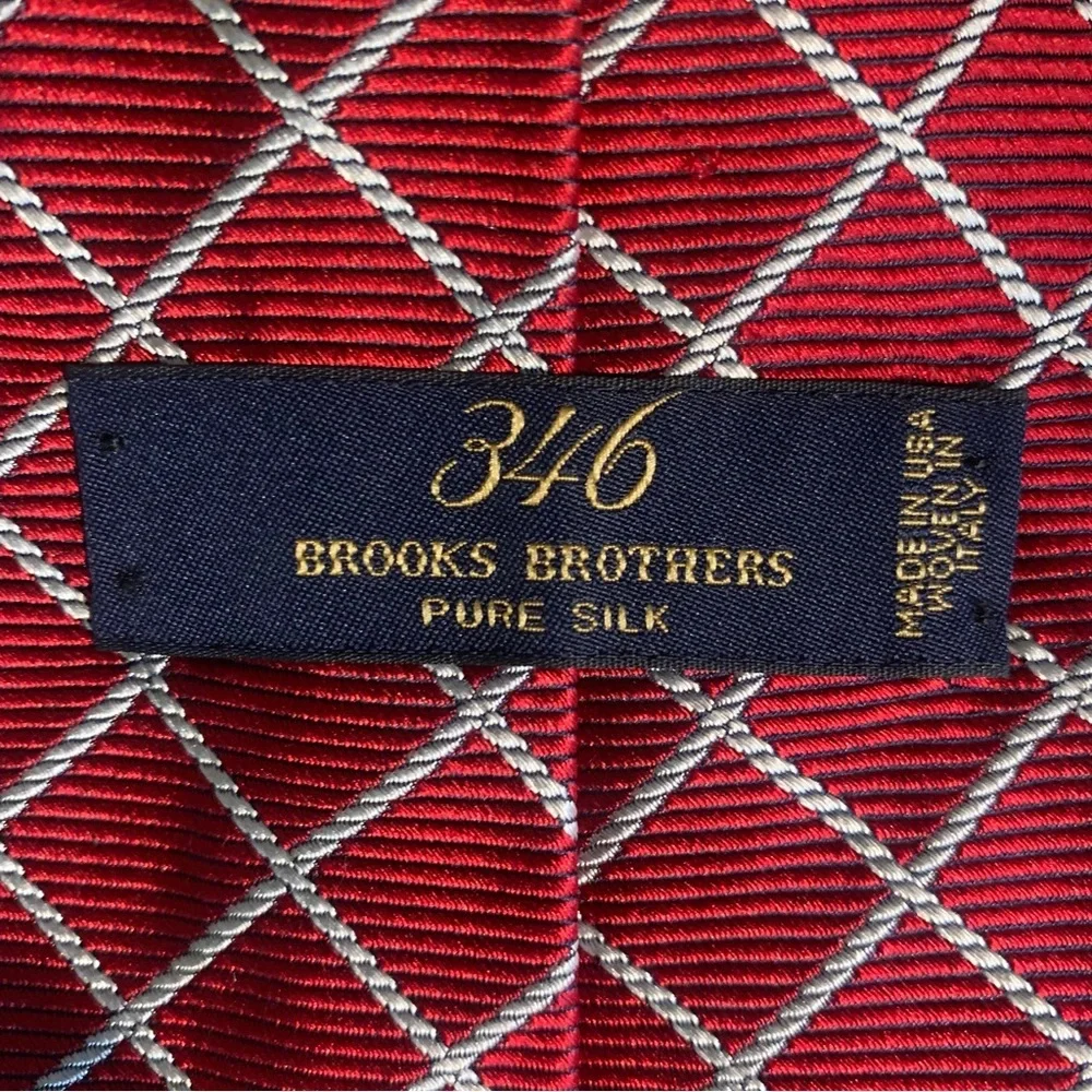 Brooks Brothers Repp Silk classic red tie Jacquard - USA - Woven in Italy - 60” - Picture 5 of 5